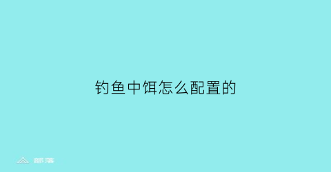 “钓鱼中饵怎么配置的(钓鱼用饵料怎么配)