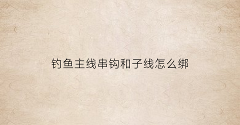 “钓鱼主线串钩和子线怎么绑(主线串钩绑法视频教程)