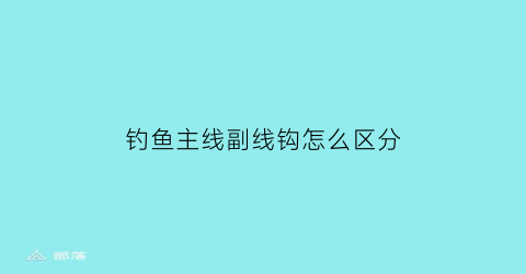 “钓鱼主线副线钩怎么区分(钓鱼主线副线钩怎么区分图解)