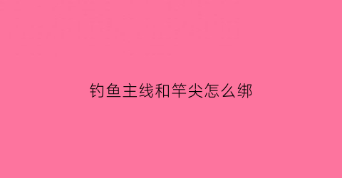 “钓鱼主线和竿尖怎么绑(钓鱼主线和竿尖怎么绑在一起)