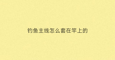 钓鱼主线怎么套在竿上的(钓鱼主线怎么套在竿上的线)
