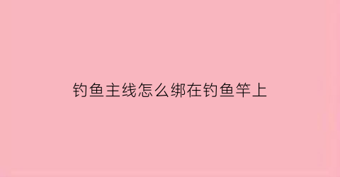 “钓鱼主线怎么绑在钓鱼竿上(钓鱼主线绑线教程)