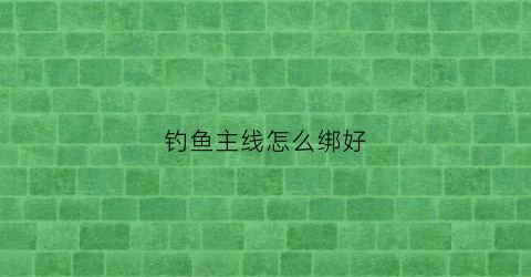 钓鱼主线怎么绑好(钓鱼主线怎么绑好看)
