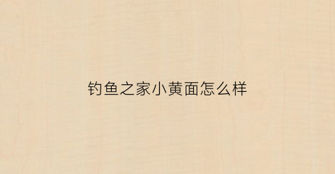 钓鱼之家小黄面怎么样(钓鱼之家小黄面怎么样好用吗)