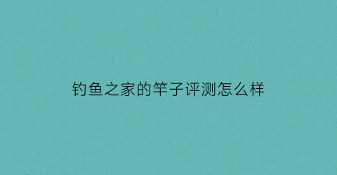 钓鱼之家的竿子评测怎么样(钓鱼之家的鱼线怎么样)