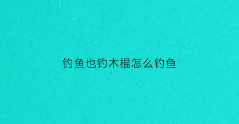 钓鱼也钓木棍怎么钓鱼(钓棍子鱼)