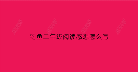 钓鱼二年级阅读感想怎么写(小学课文钓鱼的启示读后感)