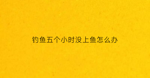 钓鱼五个小时没上鱼怎么办