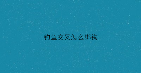 钓鱼交叉怎么绑钩(钩针交叉针的钩法)