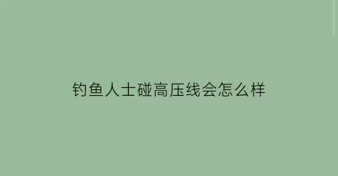 钓鱼人士碰高压线会怎么样