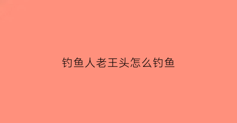 钓鱼人老王头怎么钓鱼(老王头的)