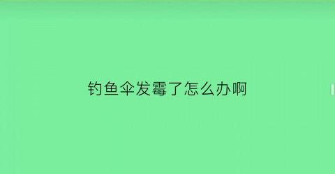 钓鱼伞发霉了怎么办啊(钓鱼伞有个洞怎么修补)
