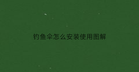 钓鱼伞怎么安装使用图解(钓鱼伞制作教程)