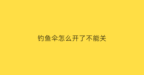 “钓鱼伞怎么开了不能关(钓鱼伞没地方插)