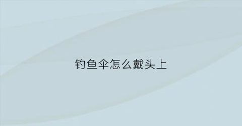 “钓鱼伞怎么戴头上(钓鱼伞怎么插地上)