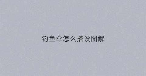 钓鱼伞怎么搭设图解(钓鱼伞怎么用图解)