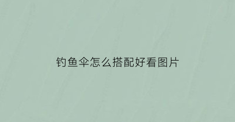 钓鱼伞怎么搭配好看图片(钓鱼伞怎么搭配好看图片大全)