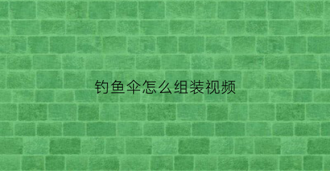 钓鱼伞怎么组装视频(钓鱼伞怎么用)
