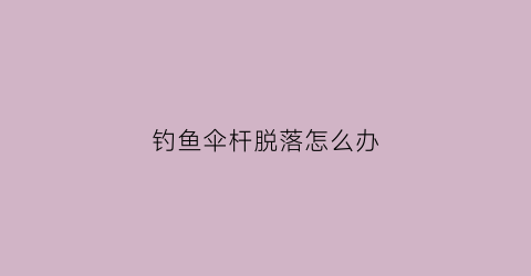 钓鱼伞杆脱落怎么办(钓鱼伞杆子断了能换吗)