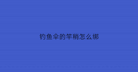 钓鱼伞的竿稍怎么绑(钓伞支架安装视频)