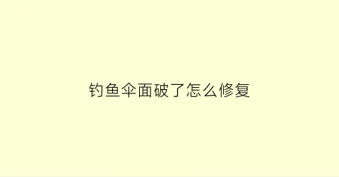 钓鱼伞面破了怎么修复(钓鱼伞破了个洞怎么补)