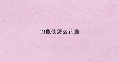 钓鱼侠怎么钓鱼(钓鱼飞侠)