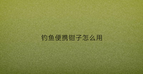 钓鱼便携钳子怎么用