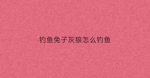 钓鱼兔子灰狼怎么钓鱼