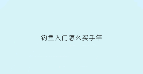 钓鱼入门怎么买手竿(钓鱼入门怎么买手竿好)