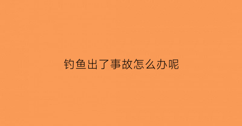 钓鱼出了事故怎么办呢(钓鱼出了事故怎么办呢图片)