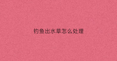 钓鱼出水草怎么处理(钓鱼出水草怎么处理视频)
