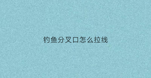 钓鱼分叉口怎么拉线(钓鱼分叉器怎么用视频)
