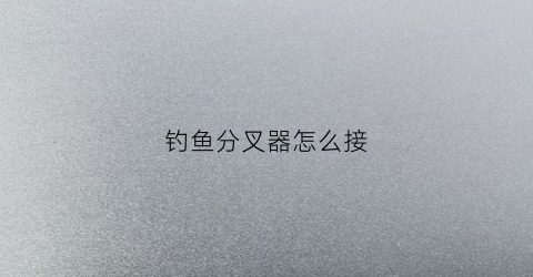 钓鱼分叉器怎么接(分叉器鱼钩怎么绑视频)