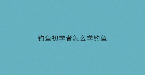 钓鱼初学者怎么学钓鱼(钓鱼初学者怎么学钓鱼技巧)