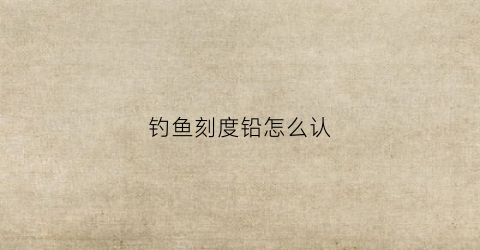 钓鱼刻度铅怎么认(钓鱼的铅皮怎么看重量)