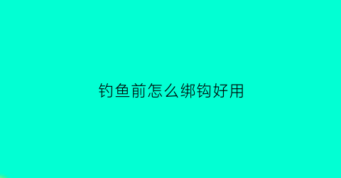 钓鱼前怎么绑钩好用(钓鱼的正确绑法)