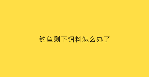 钓鱼剩下饵料怎么办了(钓鱼用剩的饵料怎么储存)
