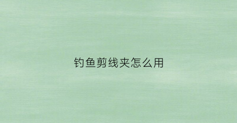 钓鱼剪线夹怎么用(钓鱼剪线是什么东西)