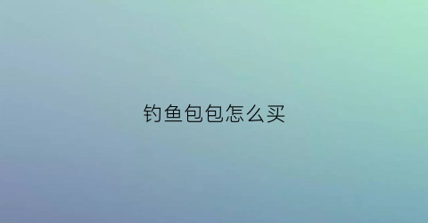 钓鱼包包怎么买(钓鱼包什么款式的好用)