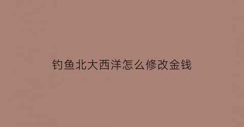 钓鱼北大西洋怎么修改金钱(钓鱼北大西洋新手教程)