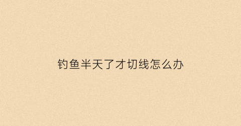钓鱼半天了才切线怎么办(钓鱼半天了才切线怎么办呢)