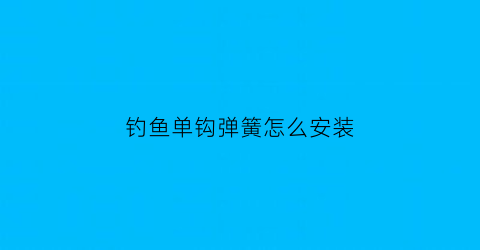 “钓鱼单钩弹簧怎么安装(弹簧钩钓组)