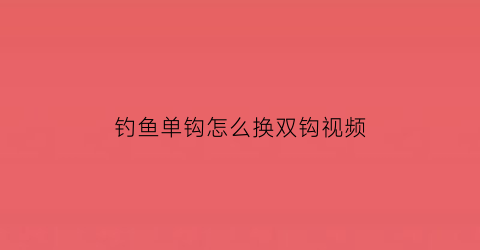钓鱼单钩怎么换双钩视频(钓鱼单钩到底好还是双钩到底好)
