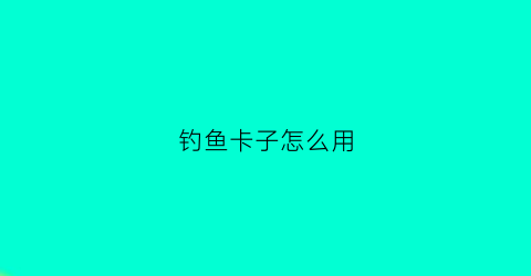 钓鱼卡子怎么用(钓鱼卡线器使用方法图解)