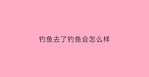 钓鱼去了钓鱼会怎么样(钓鱼了怎么办)