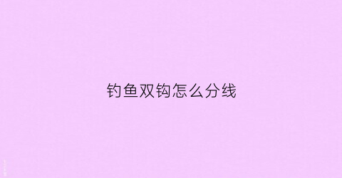 钓鱼双钩怎么分线(钓鱼双钩分线器)