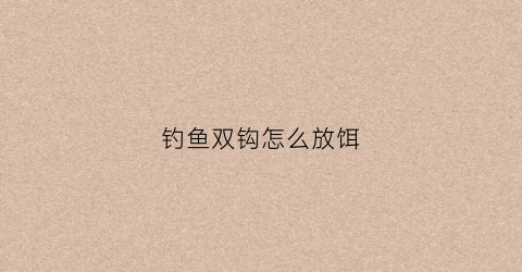 钓鱼双钩怎么放饵(双钩怎么上饵料)