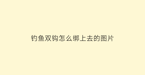 钓鱼双钩怎么绑上去的图片(钓鱼双钩怎么绑上去的图片大全)