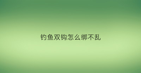 钓鱼双钩怎么绑不乱(双钩怎么绑到鱼线上)