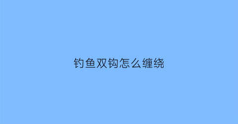 钓鱼双钩怎么缠绕(钓鱼钩双钩的绑法视频)